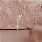 STERLING SILVER INFINTY CRUCIFIX NECKLACE